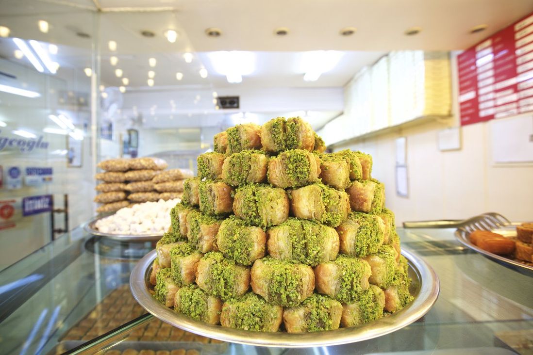 Save room for dessert, there are dozens of varieties of baklava available, included some filled with rich clotted cream, pistachios and other sweets and nuts.<br>